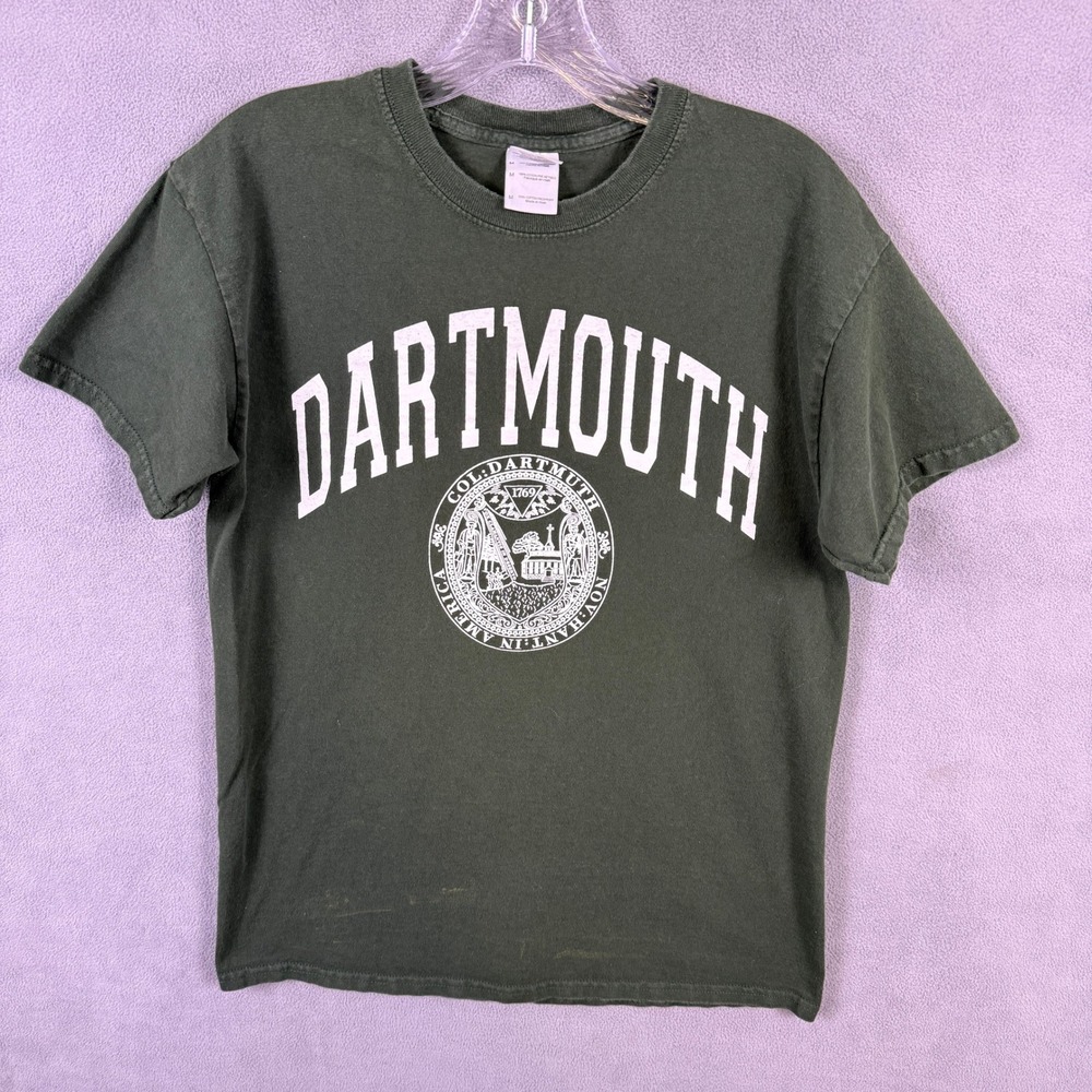 VTG Dartmouth College Shirt Mens Size M Green Graphic Tee Ivy League Gildan